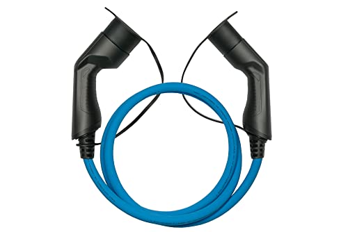 Kabelmeister E-Auto-Ladekabel Mode 3, Typ 2 Stecker an Buchse, 3-phasig, 32 A, 22 kW, blau, 10m