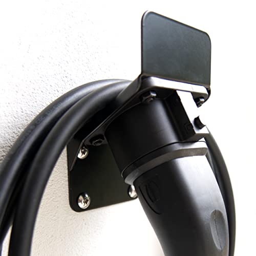 EVify platzsparende Typ 2 Wandhalterung • Wallbox Kabelhalter • Widerstandfähige Kabelhalterung aus rostfreiem Stahl für Wallbox & Elektroauto