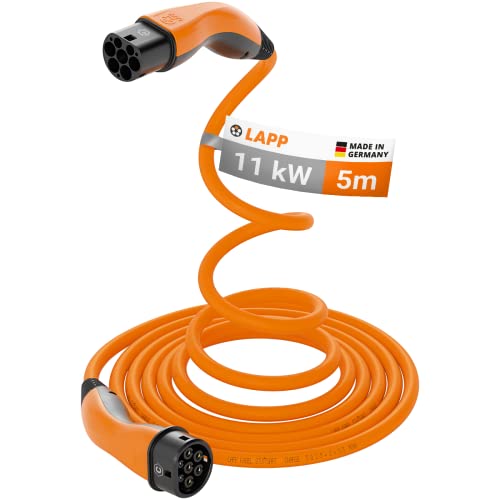 Lapp Mobility Helix Typ 2 Ladekabel 11 kW/Selbstaufrollend / 20 A / 3-Phasig/E-Auto Ladekabel/Mode 3 / 5m