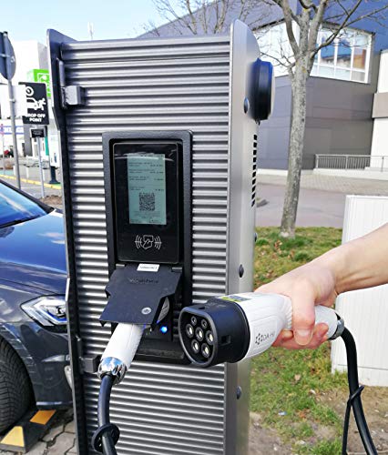 EV Ladekabel Typ 2 22KW 7m 32A 3 phasig für Elektroauto und PHEV kompatibel mit ZOE Model 3/S/X/Y e-tron iX3 Taycan u.a, IP54 weiß/schwarz – Bild 6